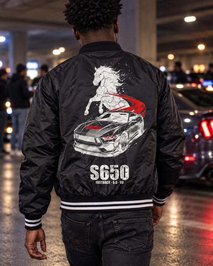 Mustang S650 Stallion Bomber Jacket worn hero
