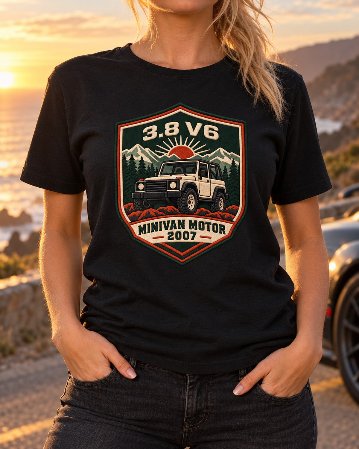 Jeep Wrangler JK 3.8 V6 Trail Ridge Crest Tee, 2007 T-Shirt Black worn hero