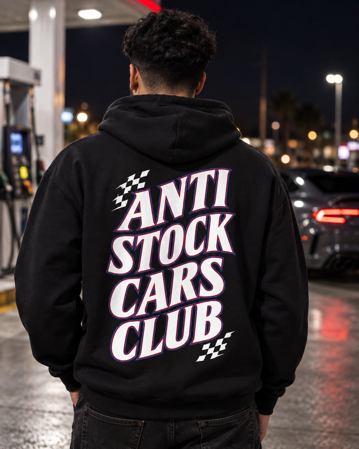 Anti Stock Cars Club Racing Sponsor Stack Shirt, Hoodie & More Pull Over Hoodie Black worn hero