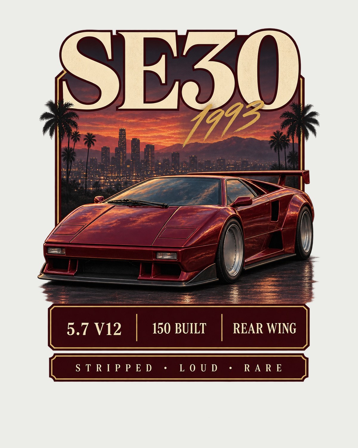Diablo SE30 Archive Panel Shirt, 1993 5.7 V12 150 Built design only