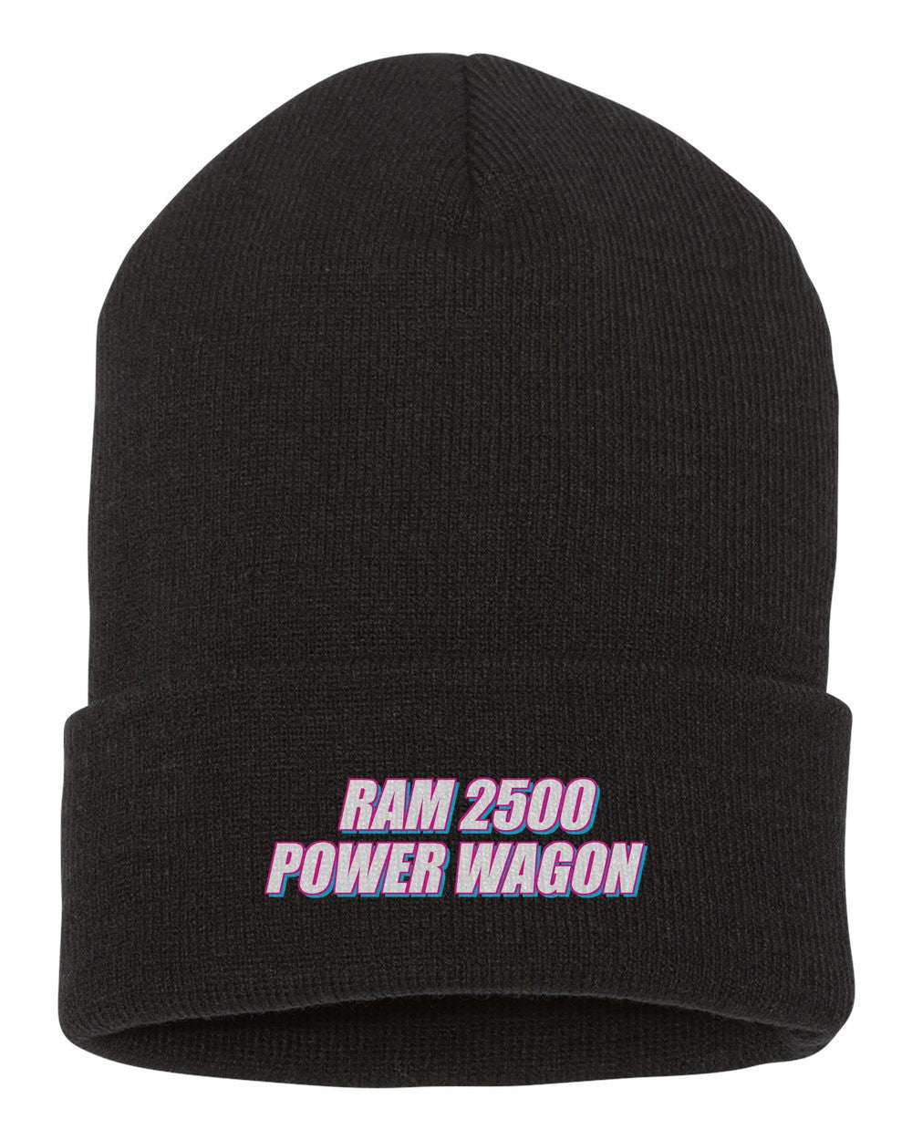 Ram 2500 Power Wagon black beanie front view with car name