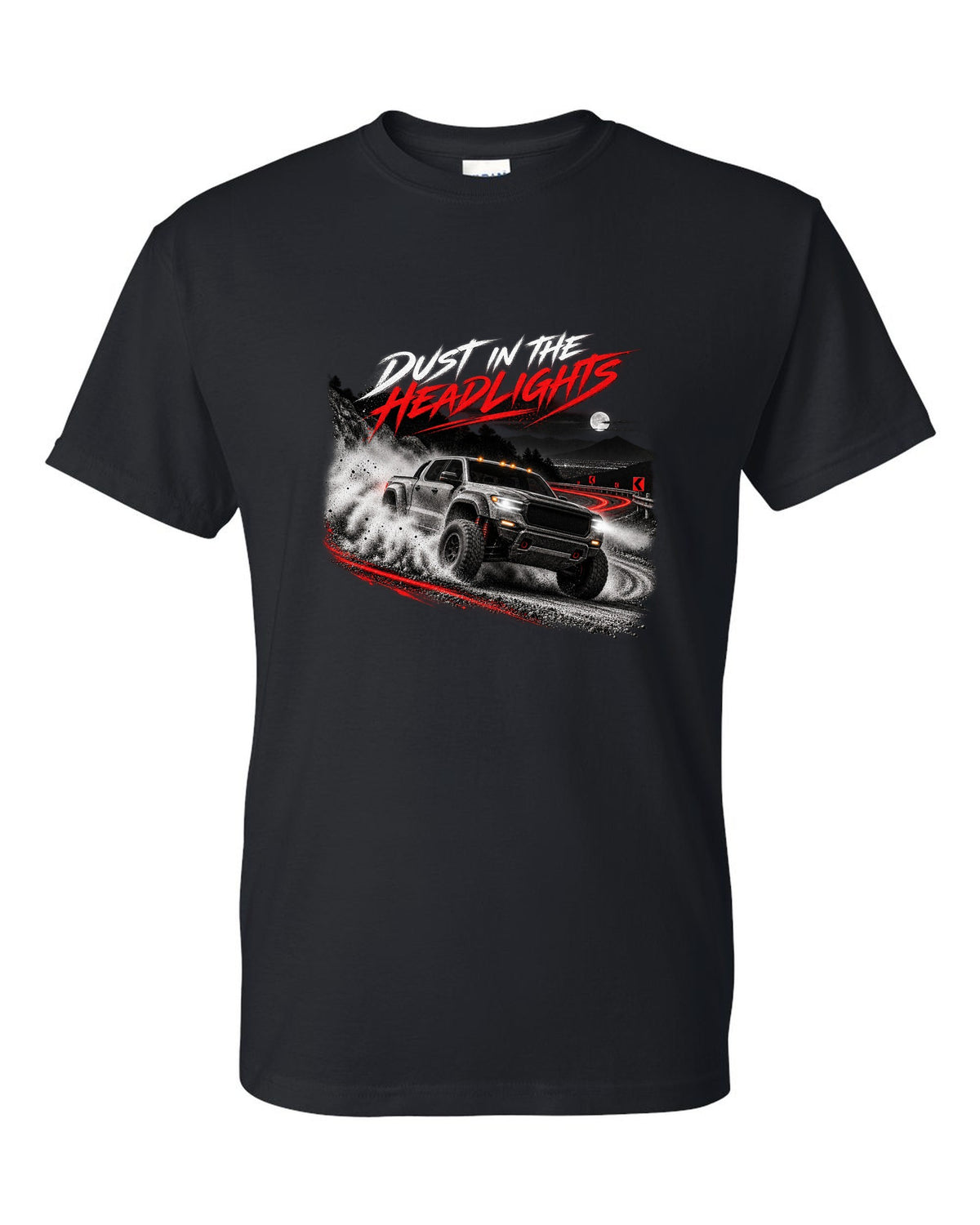 Ford Ranger Raptor 2024 P703 dust night print with Redback, 3.0 TT and 405 HP black t-shirt front view with the design