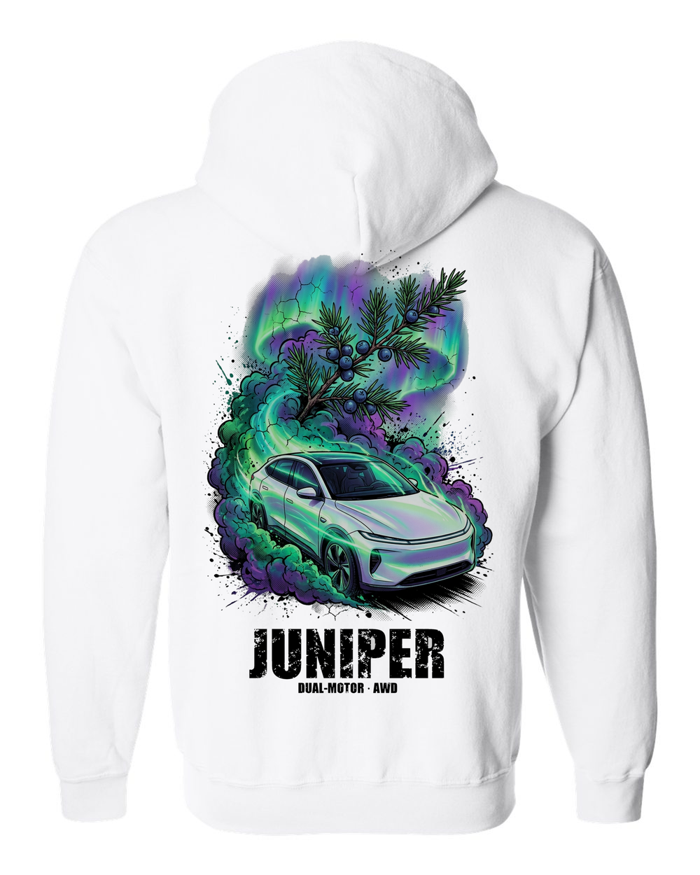 Zip Hoodie White back
