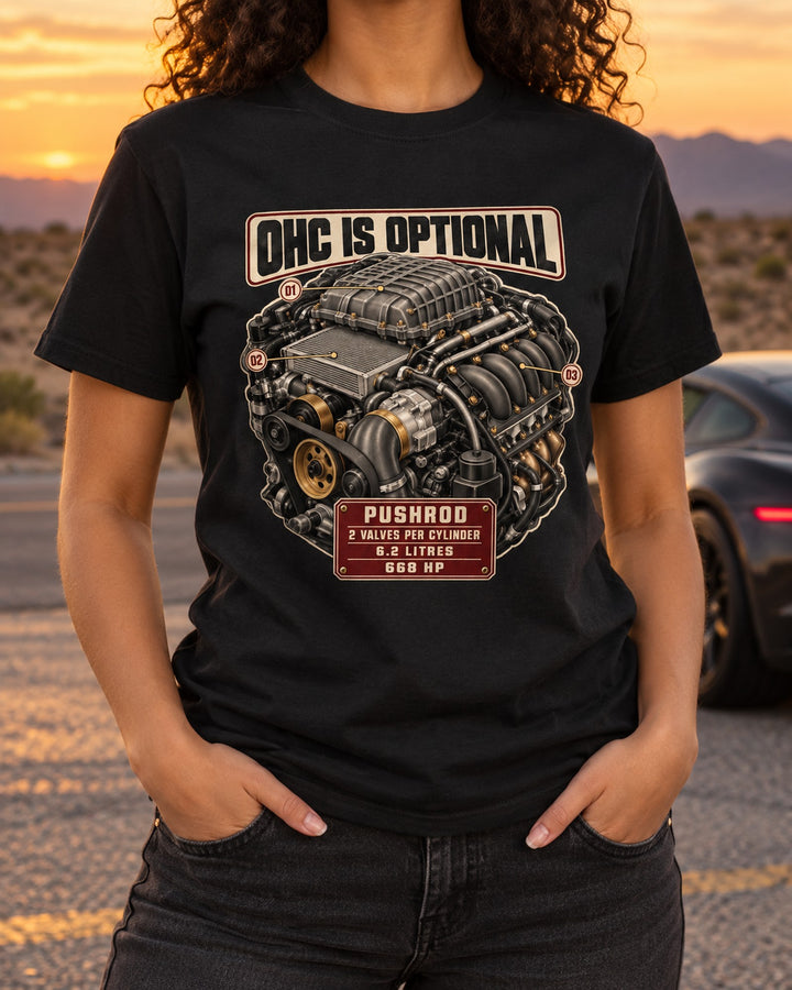 Cadillac LT4 6.2L Supercharged V8 Engine Shirt, Blackwing T-Shirt Black worn hero