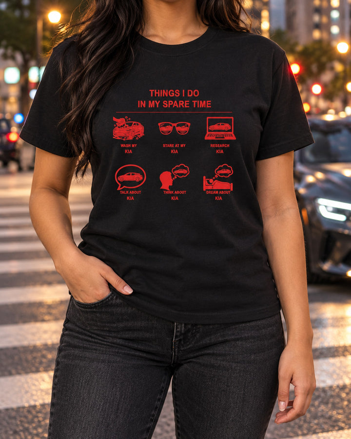 Kia Things I Do Shirt, Hoodie & More T-Shirt Black worn hero