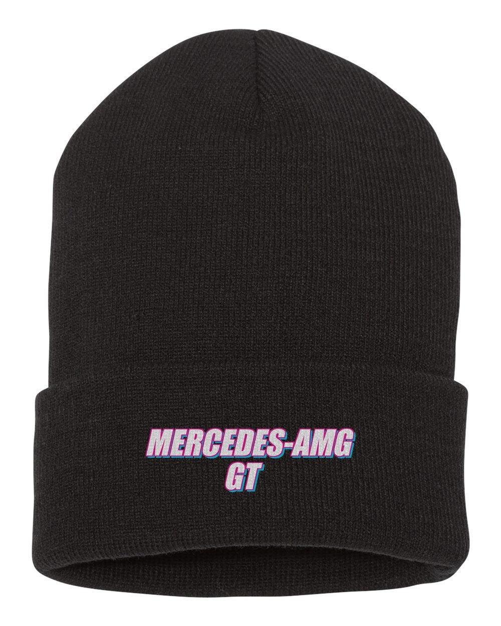 Mercedes-Amg Gt black beanie front view with car name