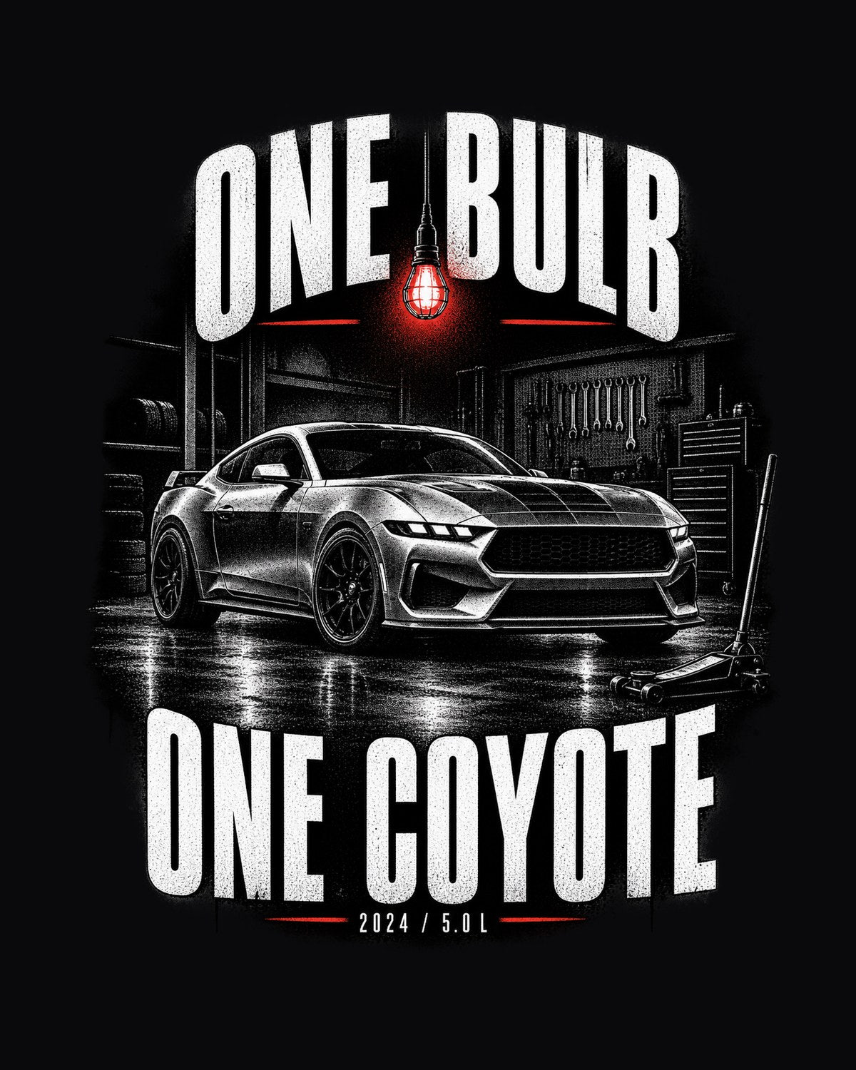 Ford Mustang S650 GT Coupe Garage Night print Tee design only