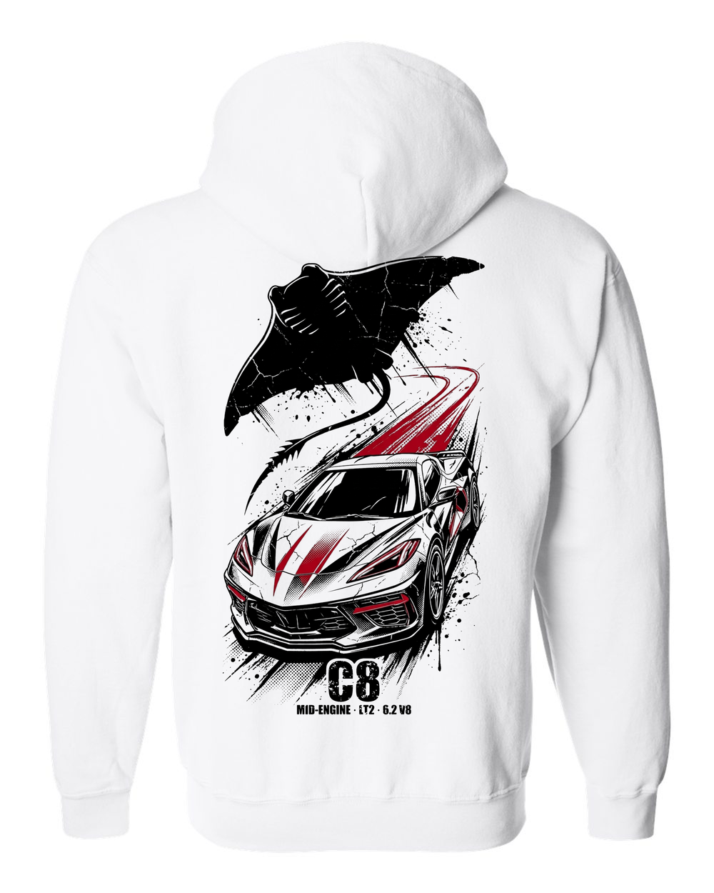 Zip Hoodie White back