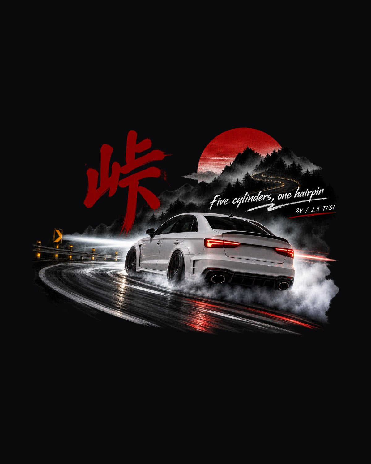 Audi RS3 8V Sedan Touge Night print Shirt, Car Guy design only