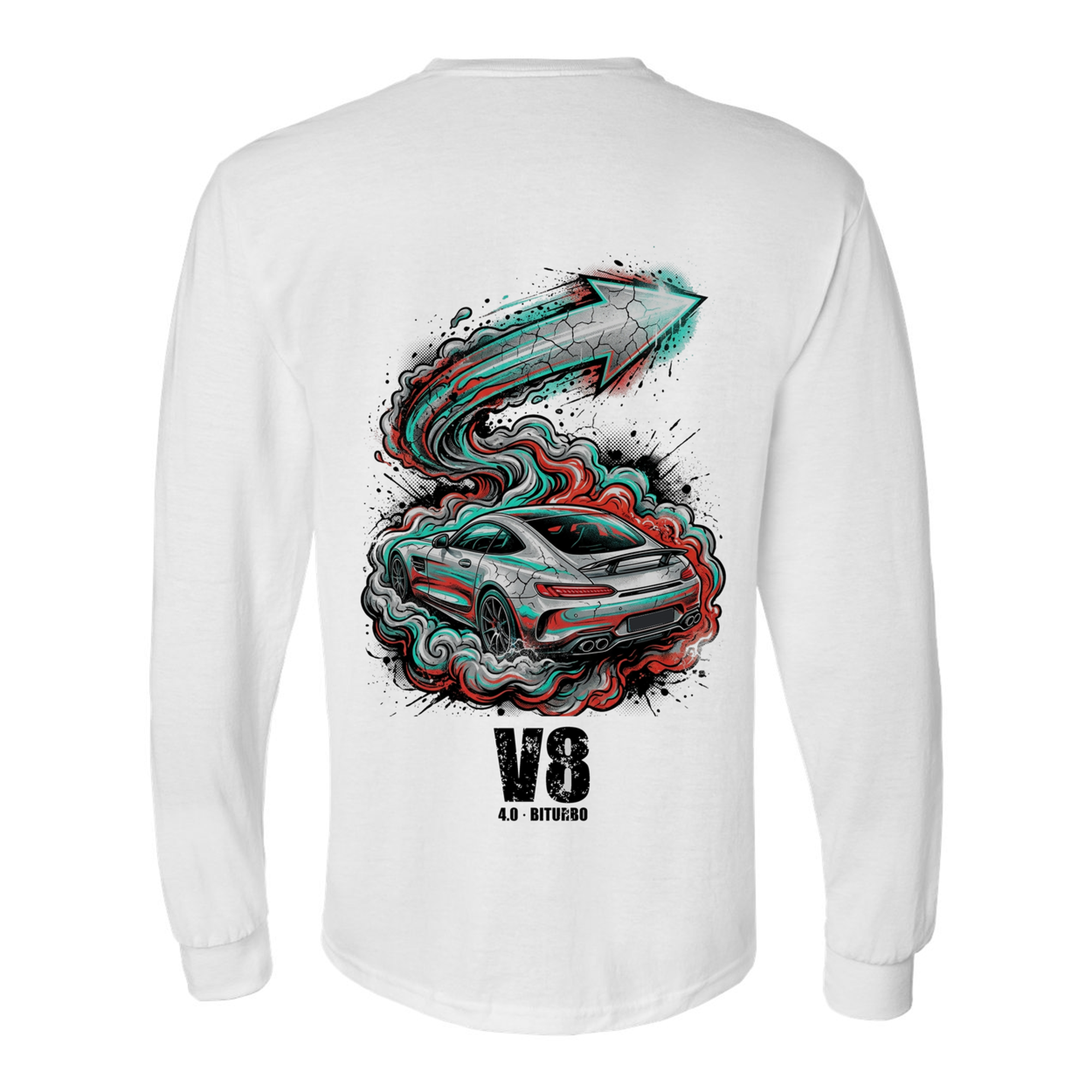 Mercedes-AMG GT Silver Arrow Long Sleeve T-Shirt — White back