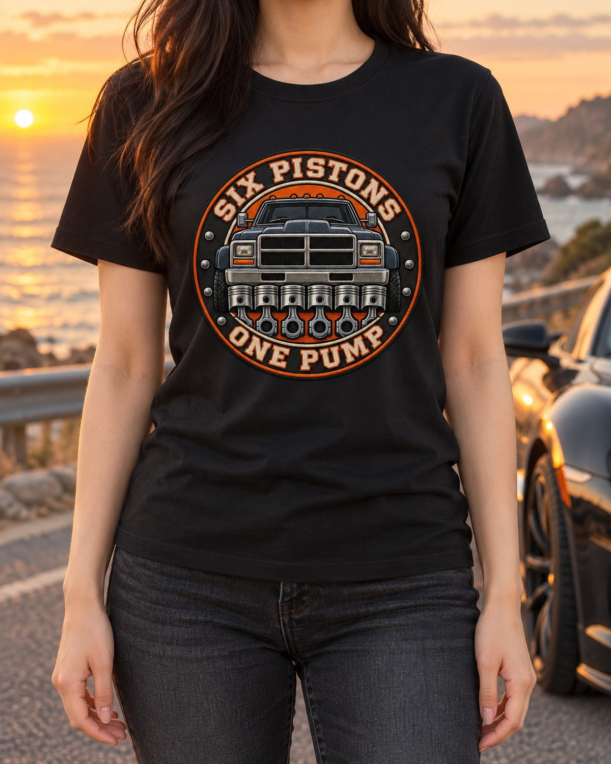 Dodge Ram 2500 12V Cummins Second Gen Round Crest Shirt T-Shirt Black worn hero