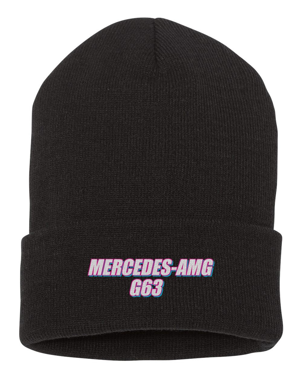 Mercedes-AMG G63 black beanie front view with car name