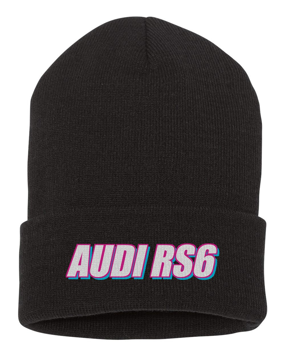 Audi Rs6 black beanie front view with car name