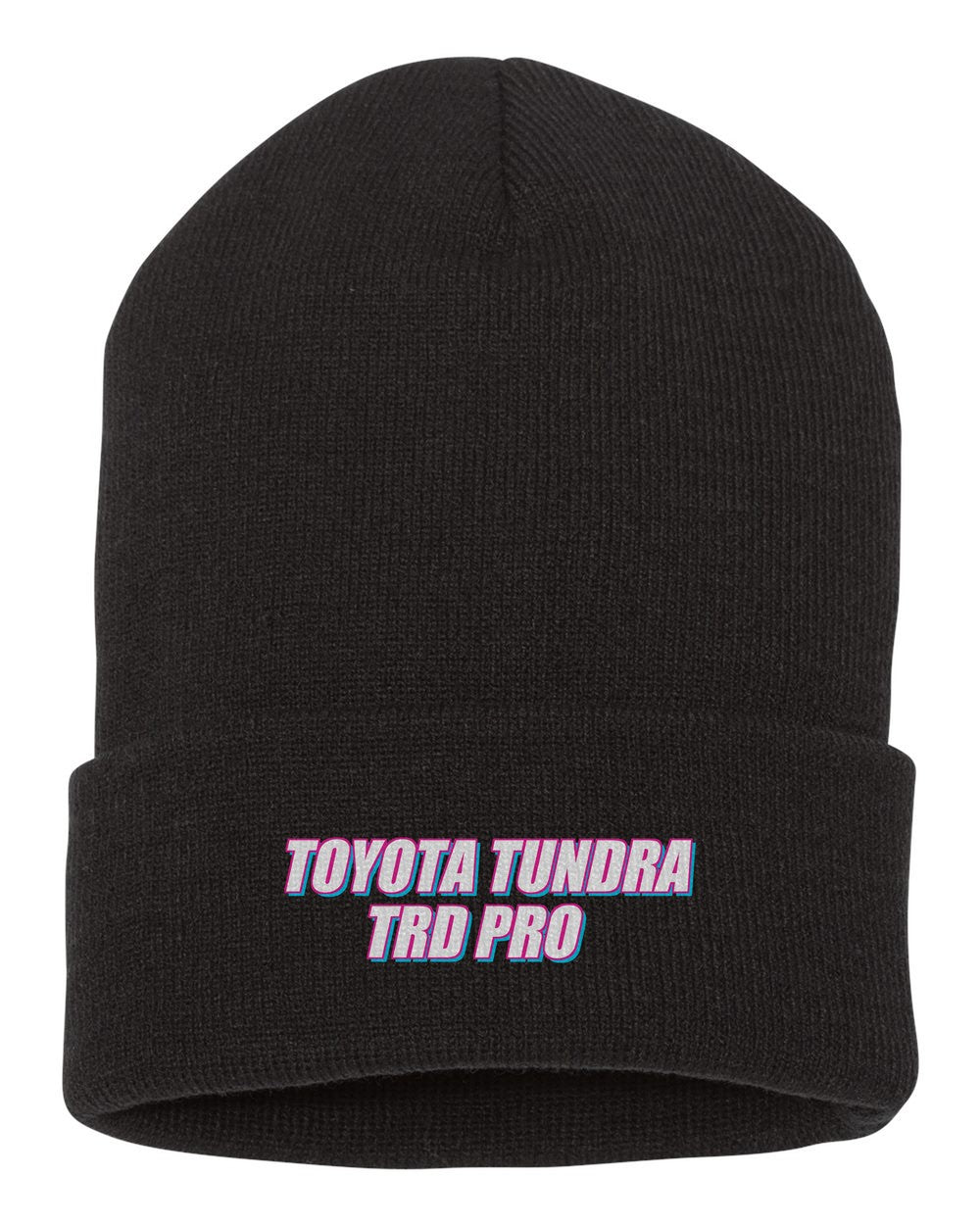 Toyota Tundra TRD Pro black beanie front view with car name
