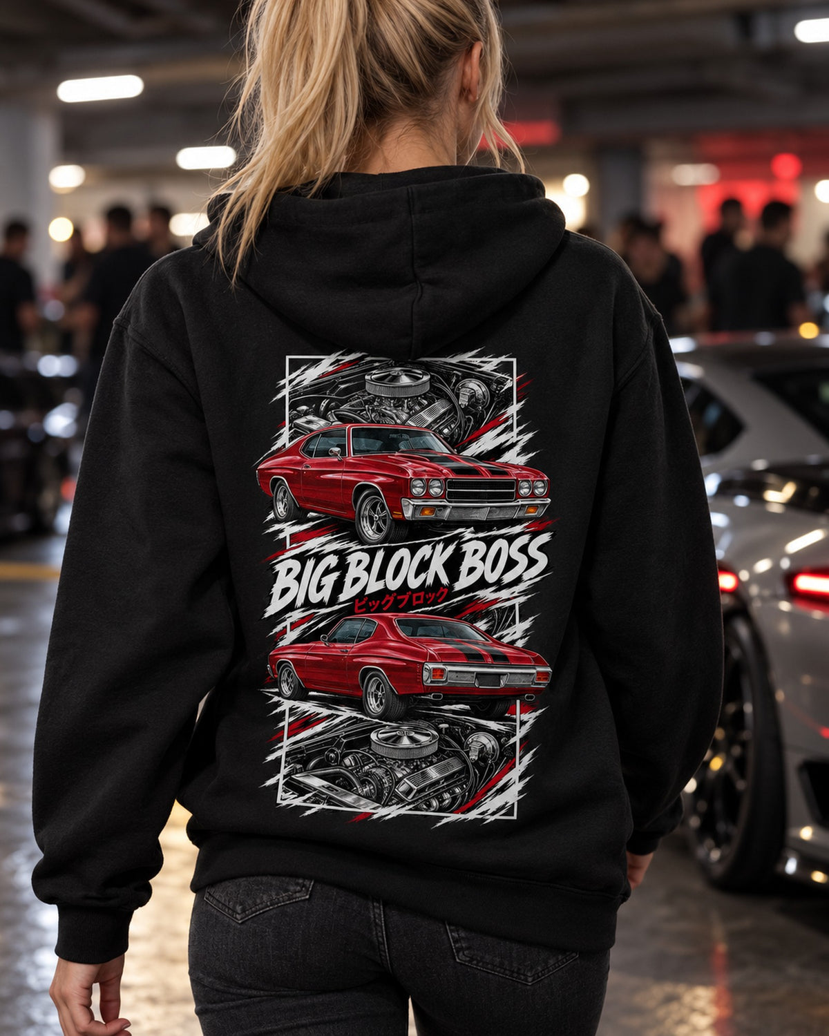 Chevelle SS Torn Poster Full-Back Graphic Tee Pull Over Hoodie Black worn hero