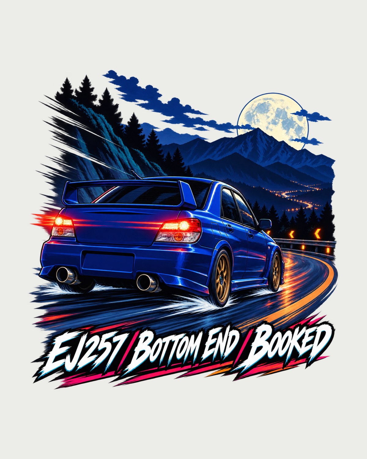 Subaru Impreza WRX GDB Blobeye Racing Stripe Shirt design only