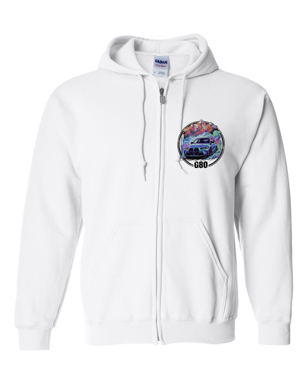 Zip Hoodie White front