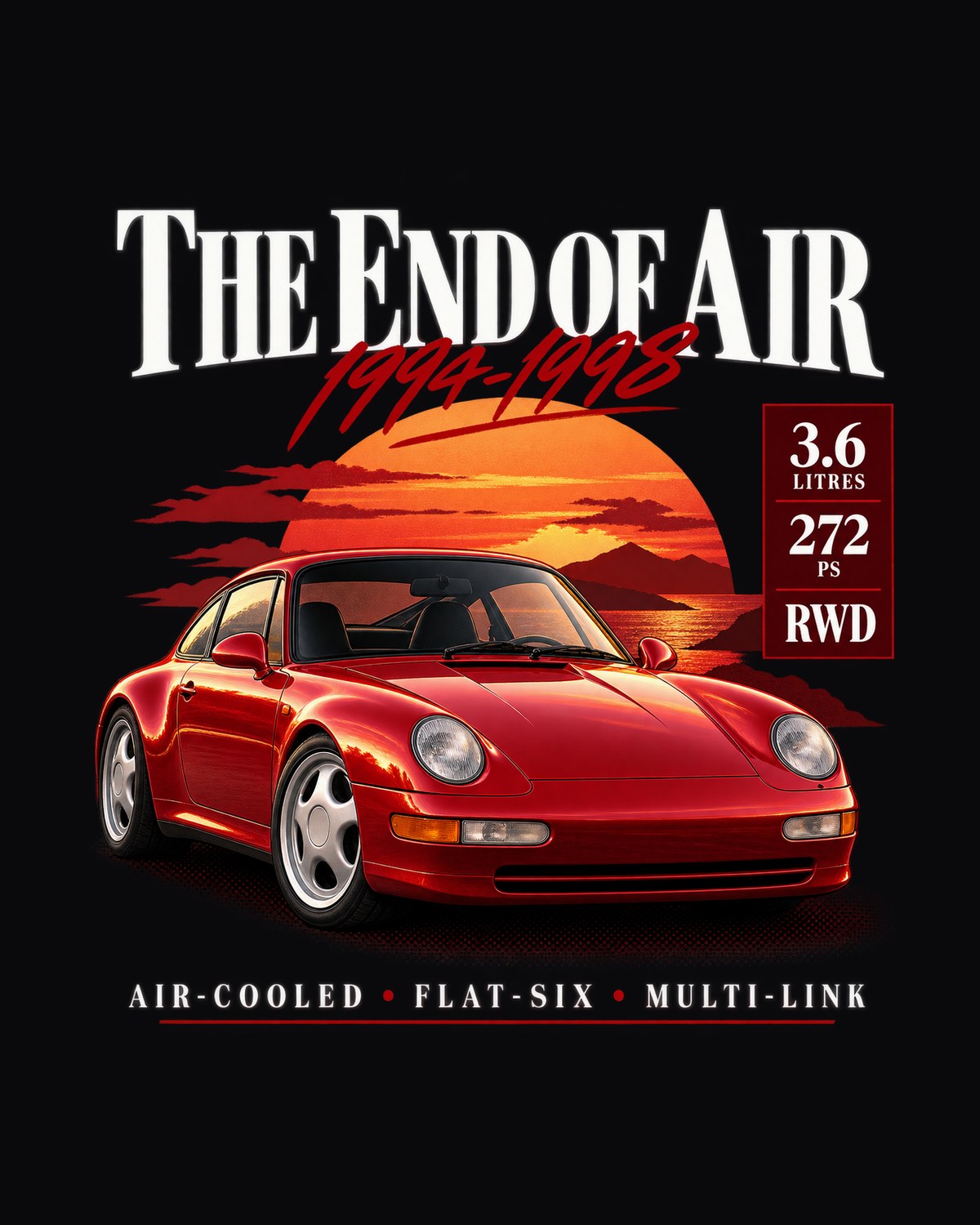 Porsche 911 Carrera 993 The End Of Air Archive Panel Shirt design only