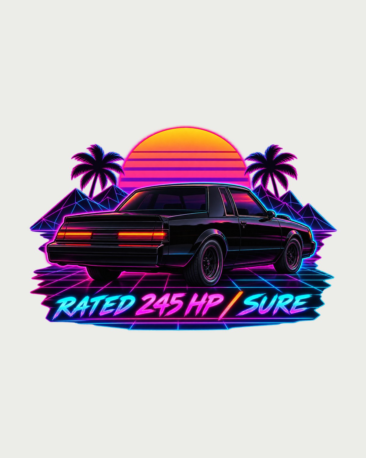 1987 Buick Grand National Synthwave Taillight Grid Shirt, Turbo design only