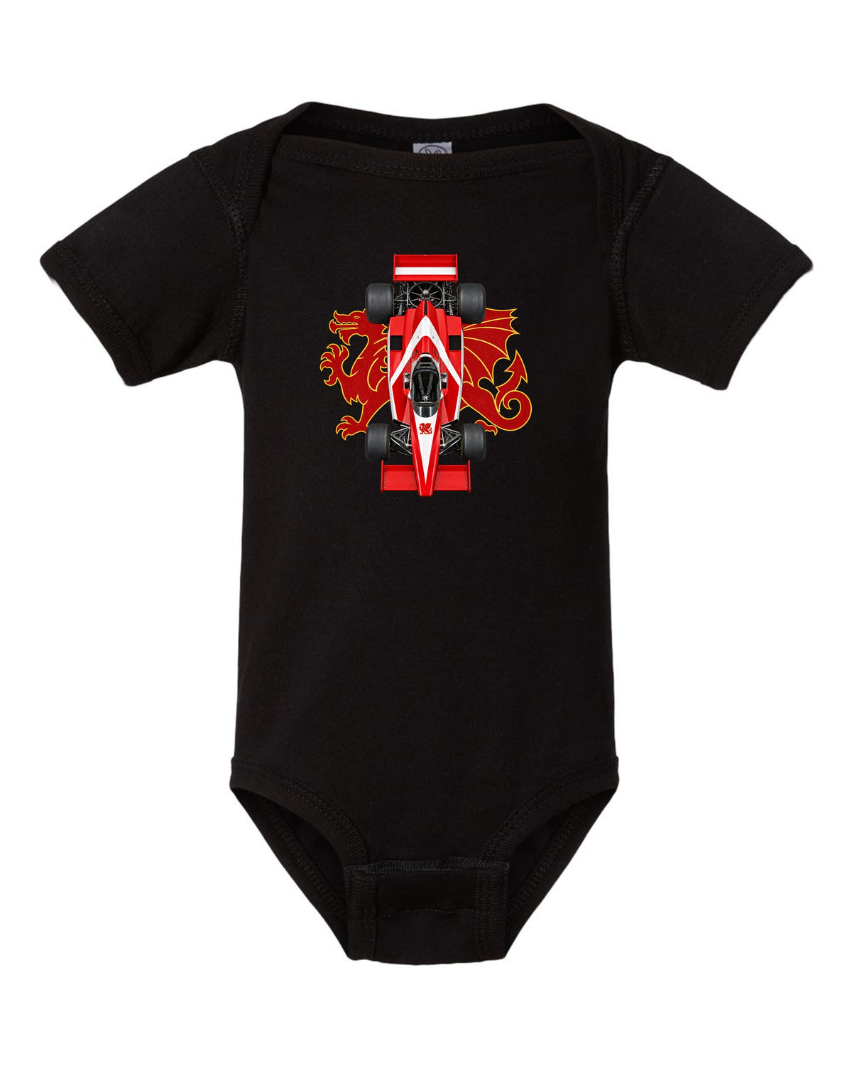 Brabham BT46B 1978 Formula 1 overhead poster artwork black baby onesie front view with the design