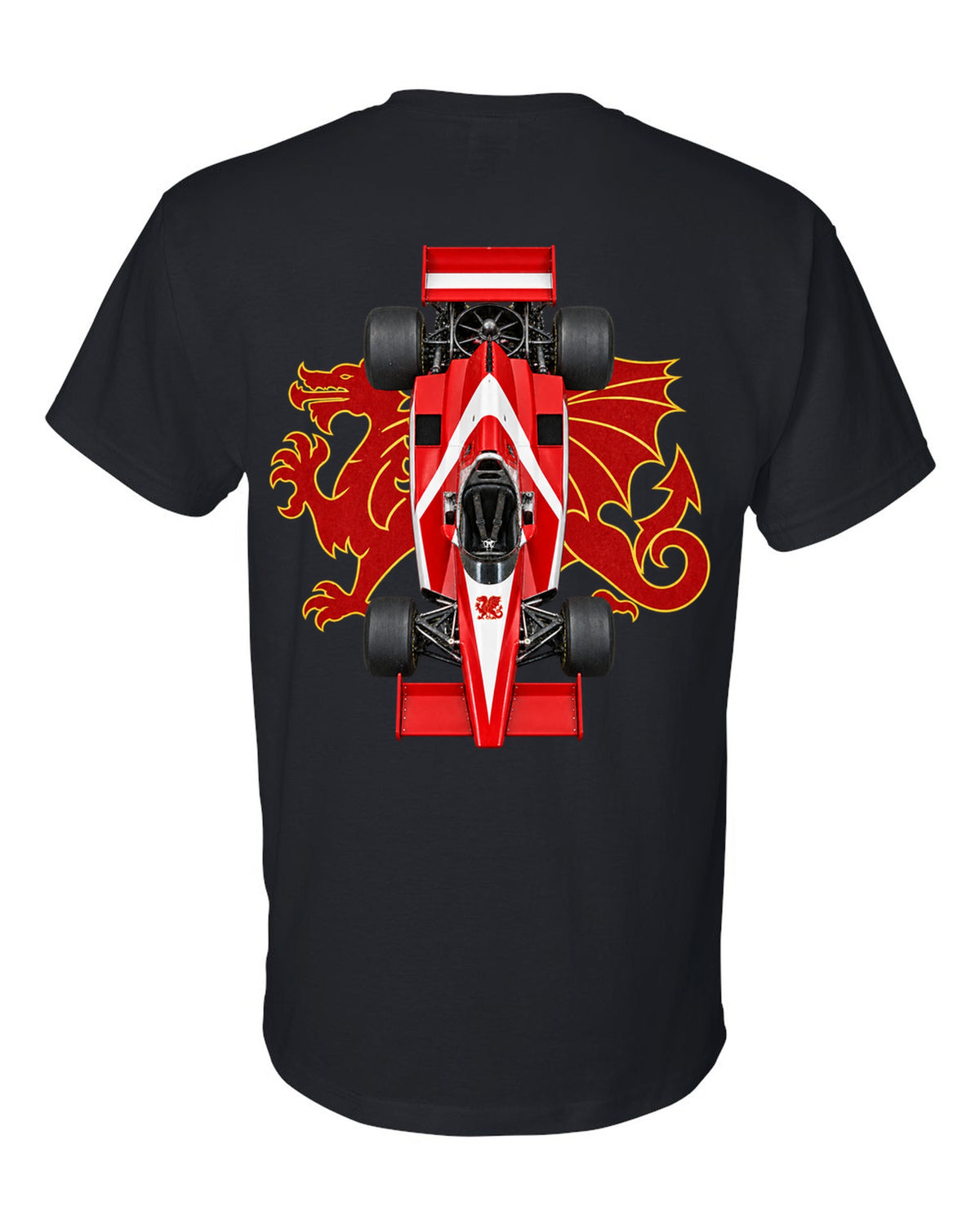 Brabham BT46B 1978 Formula 1 overhead poster artwork black t-shirt back view with the design