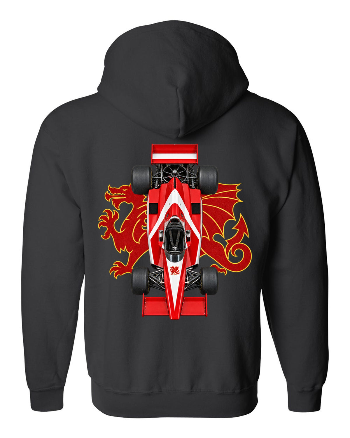 Brabham BT46B 1978 Formula 1 overhead poster artwork black zip hoodie back view with the design