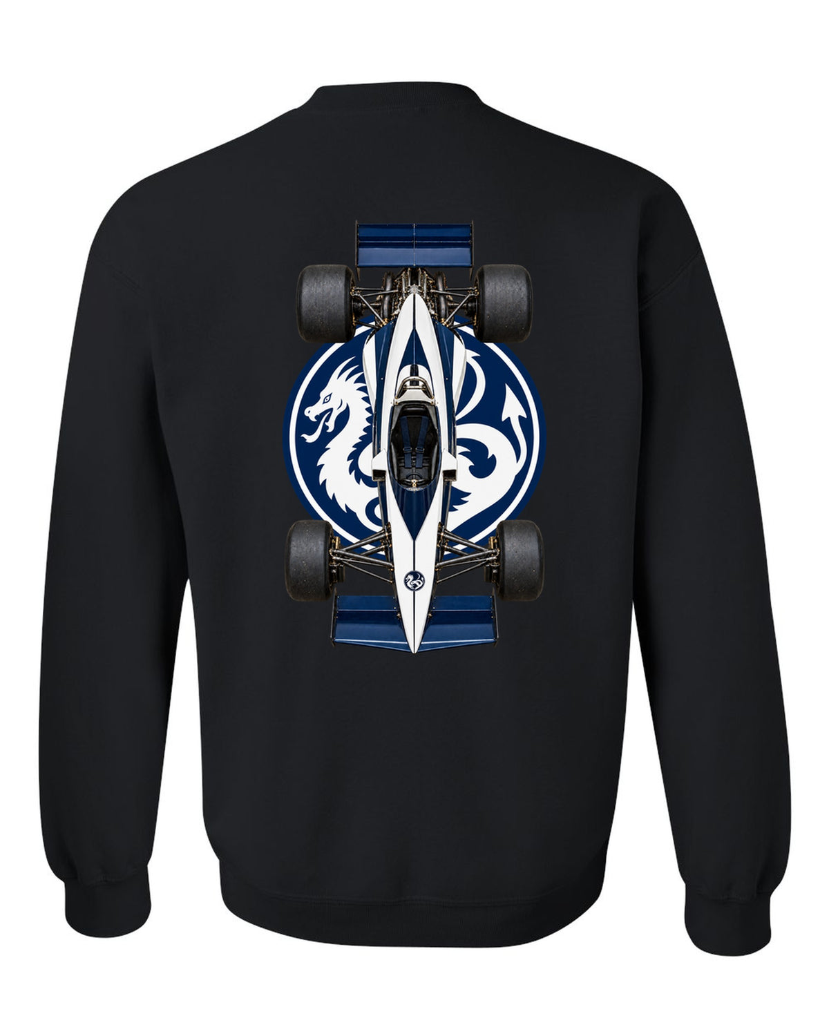 Brabham BT52 1983 Formula 1 overhead poster artwork black crewneck back view with the design