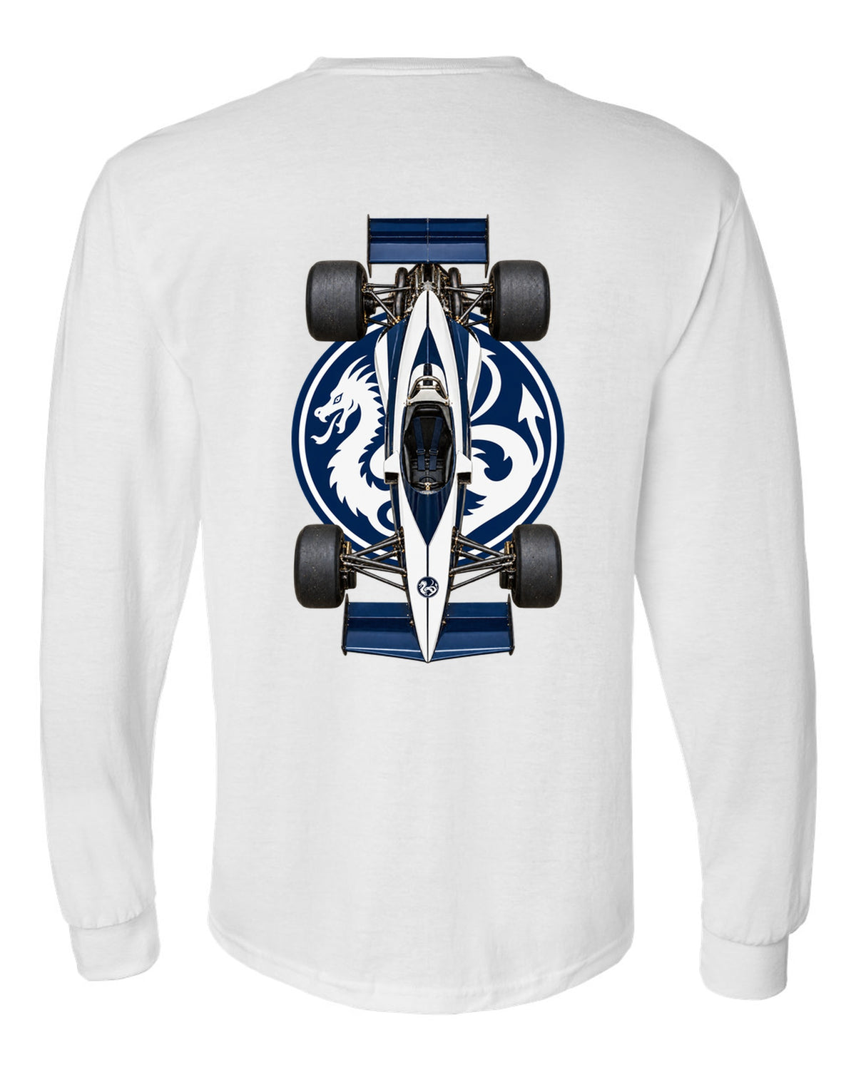 Brabham BT52 1983 Formula 1 overhead poster artwork white long sleeve back view with the design