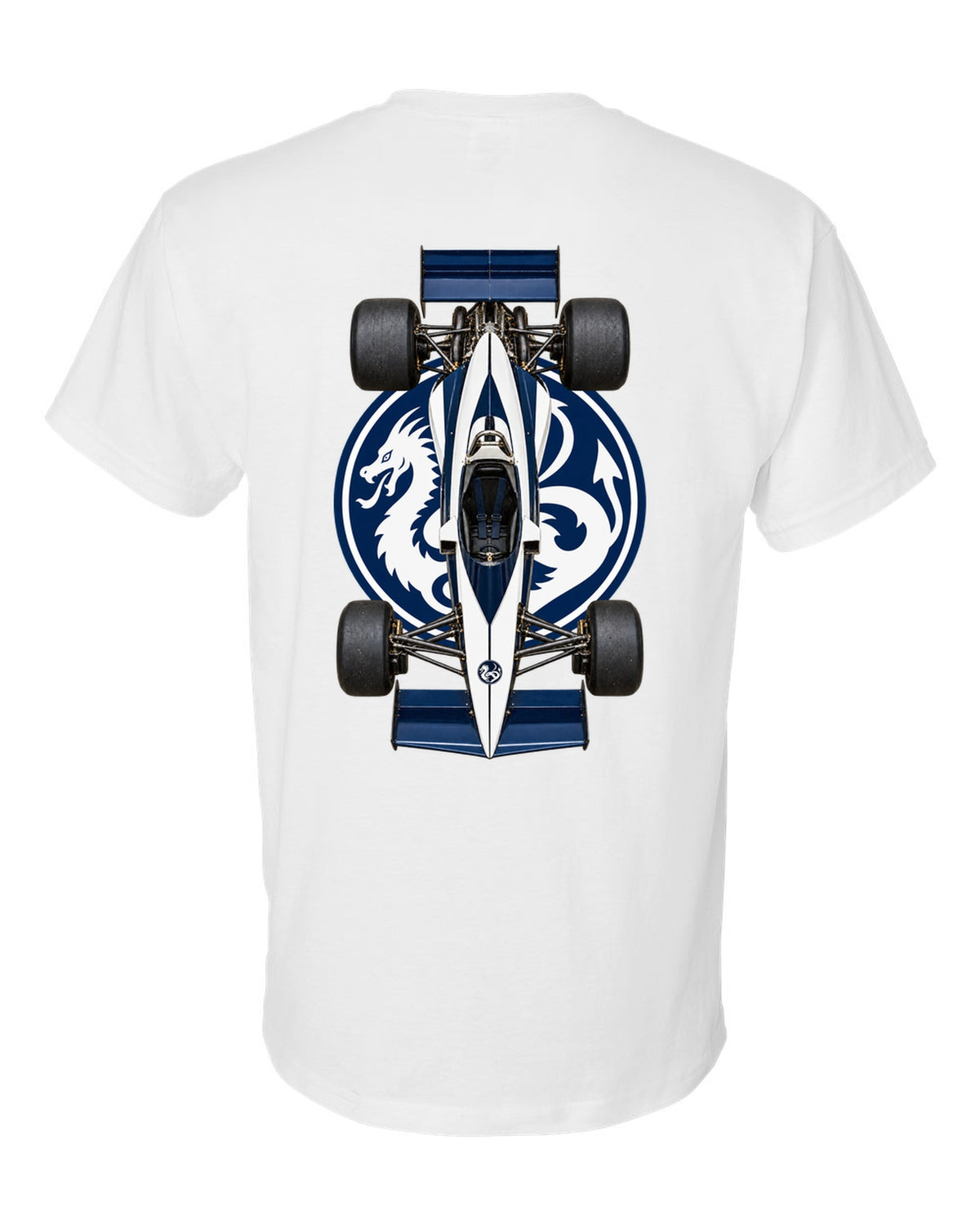 Brabham BT52 1983 Formula 1 overhead poster artwork white t-shirt back view with the design