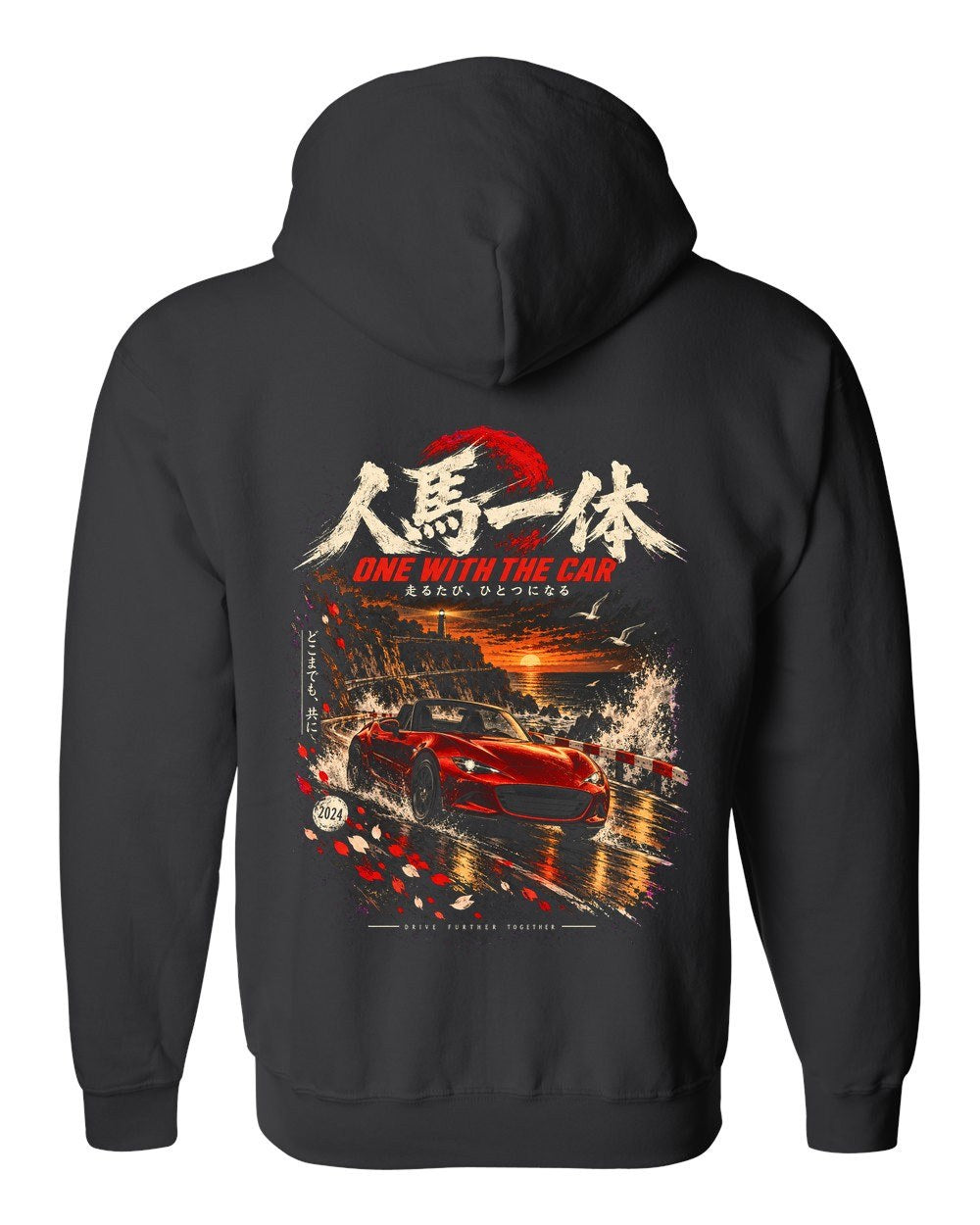Mazda MX-5 ND Zip Hoodie Black back
