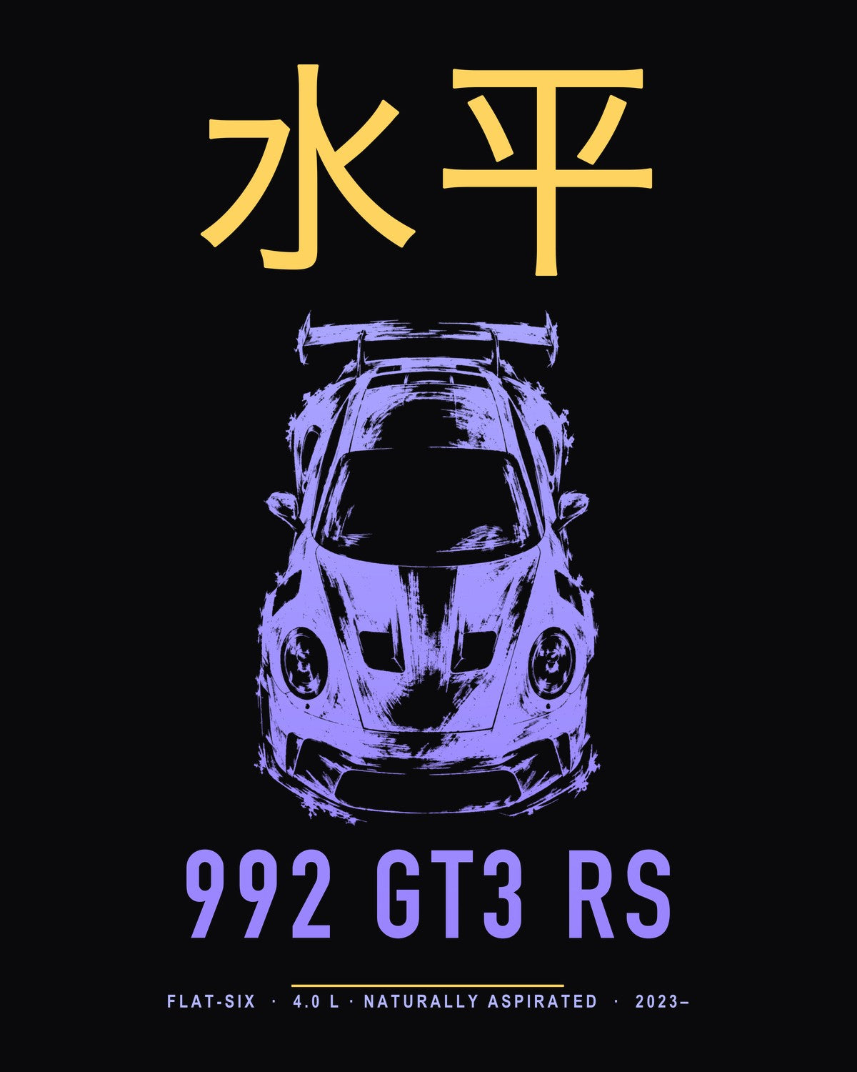 992 GT3 RS FLAT-SIX Full-Back Graphic Tee design only