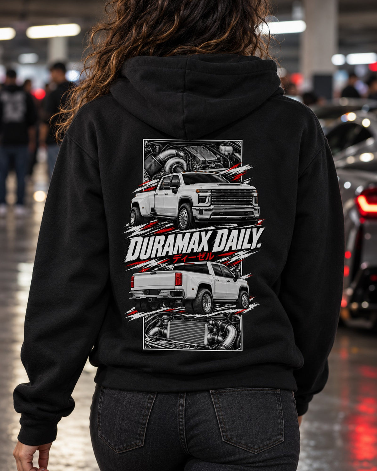Chevy Silverado Hd Torn Poster Full-Back Graphic Tee Pull Over Hoodie Black worn hero