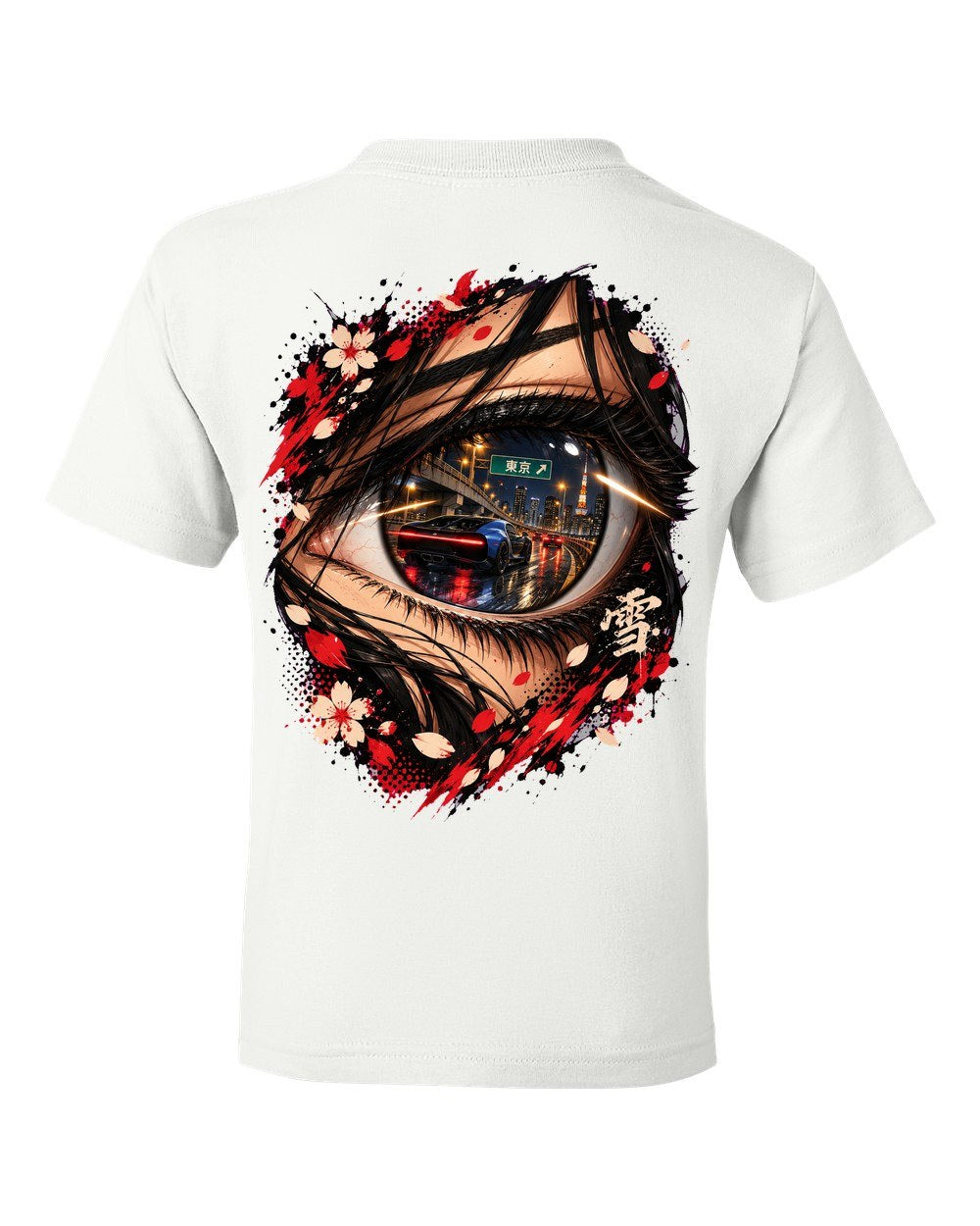 Bugatti Chiron Anime Girl Kids Tee White back