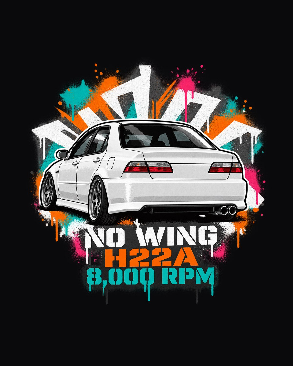 Honda Accord Euro R CL1 Stencil Street Art Sleeper Shirt design only