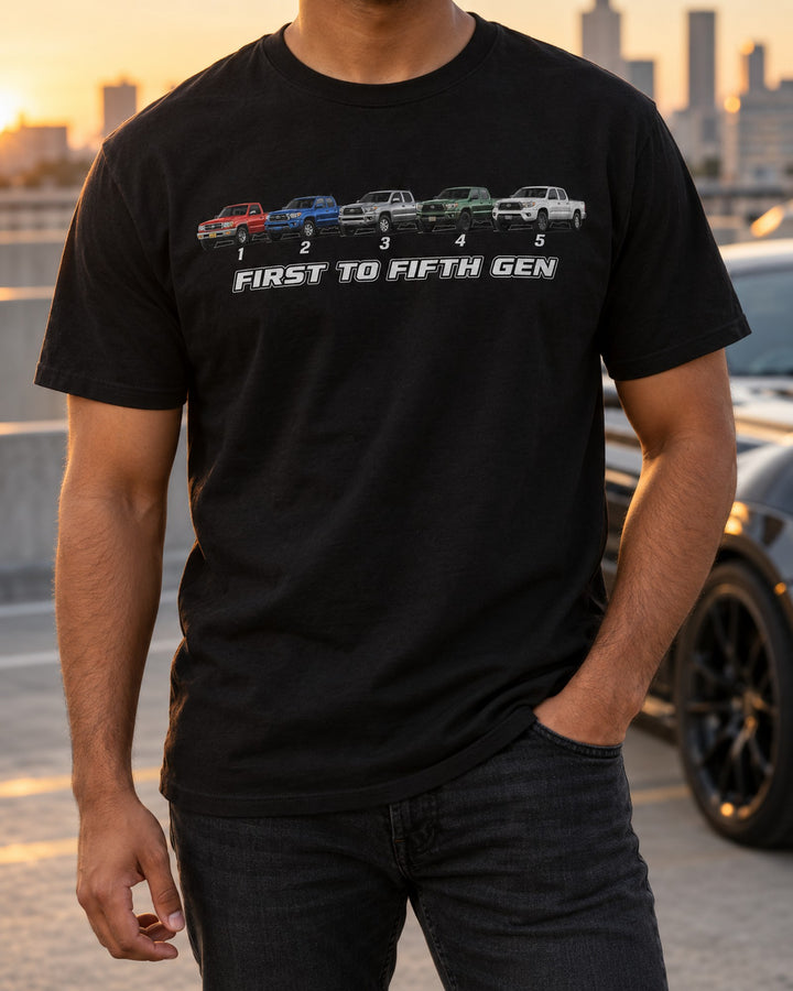 Dodge Ram 1st to 5th Gen Lineup Shirt, Truck Guy Gift T-Shirt Black worn hero