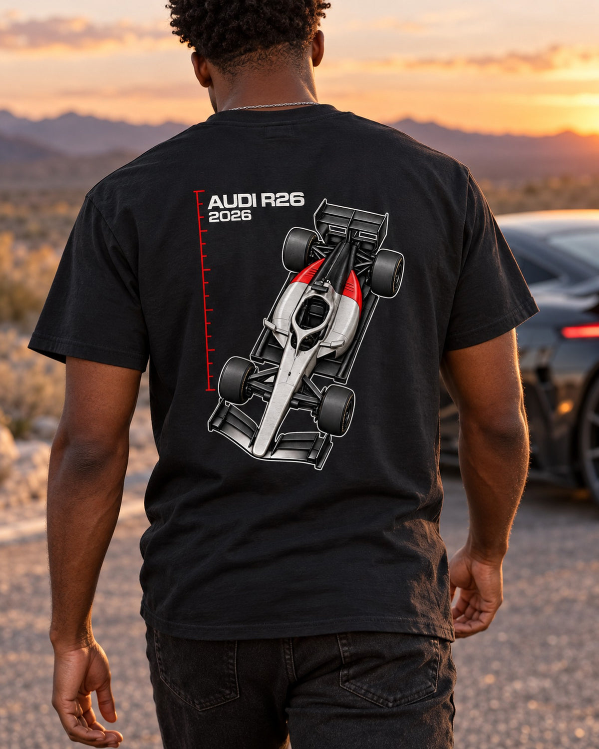 Audi R26 F1 2026 Oblique Plan Shirt, Formula 1 Fan Tee T-Shirt Black worn hero
