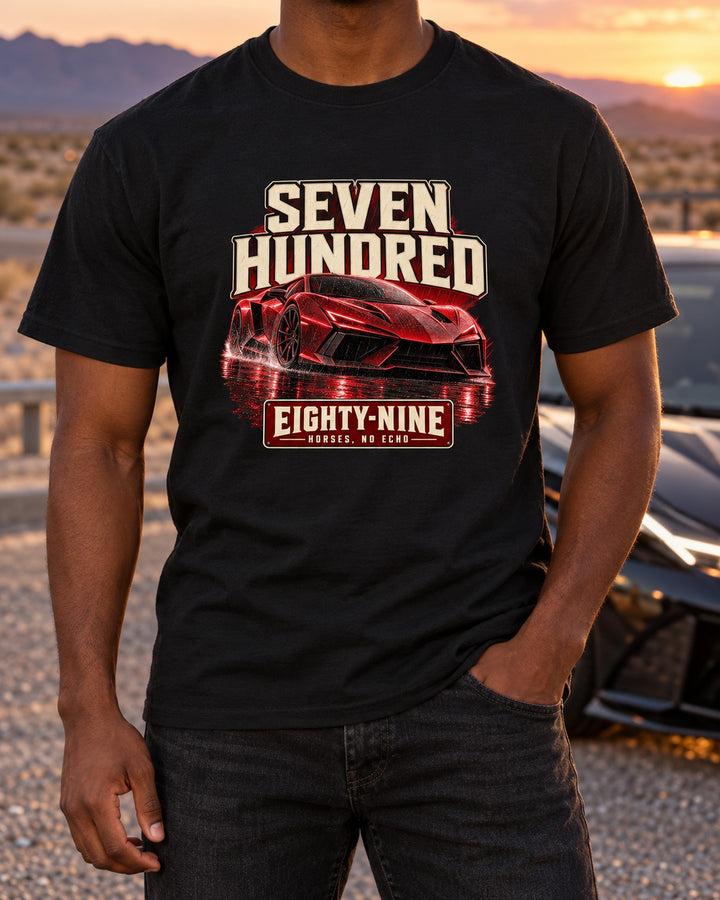 Pagani Huayra BC Night Street Poster Shirt, 789 Horses T-Shirt Black worn hero