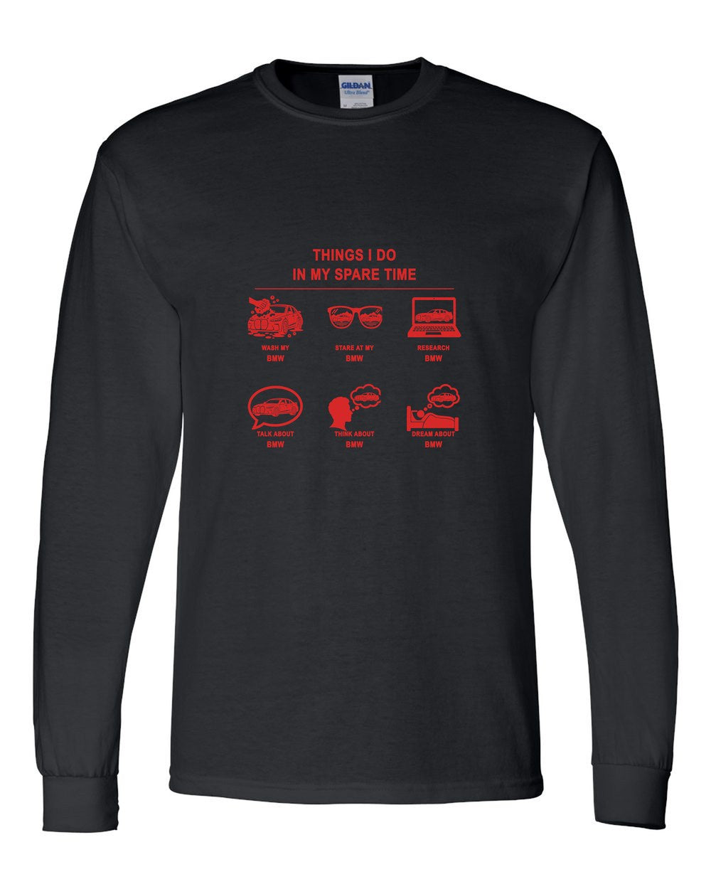 BMW Things I Do Long Sleeve Black front