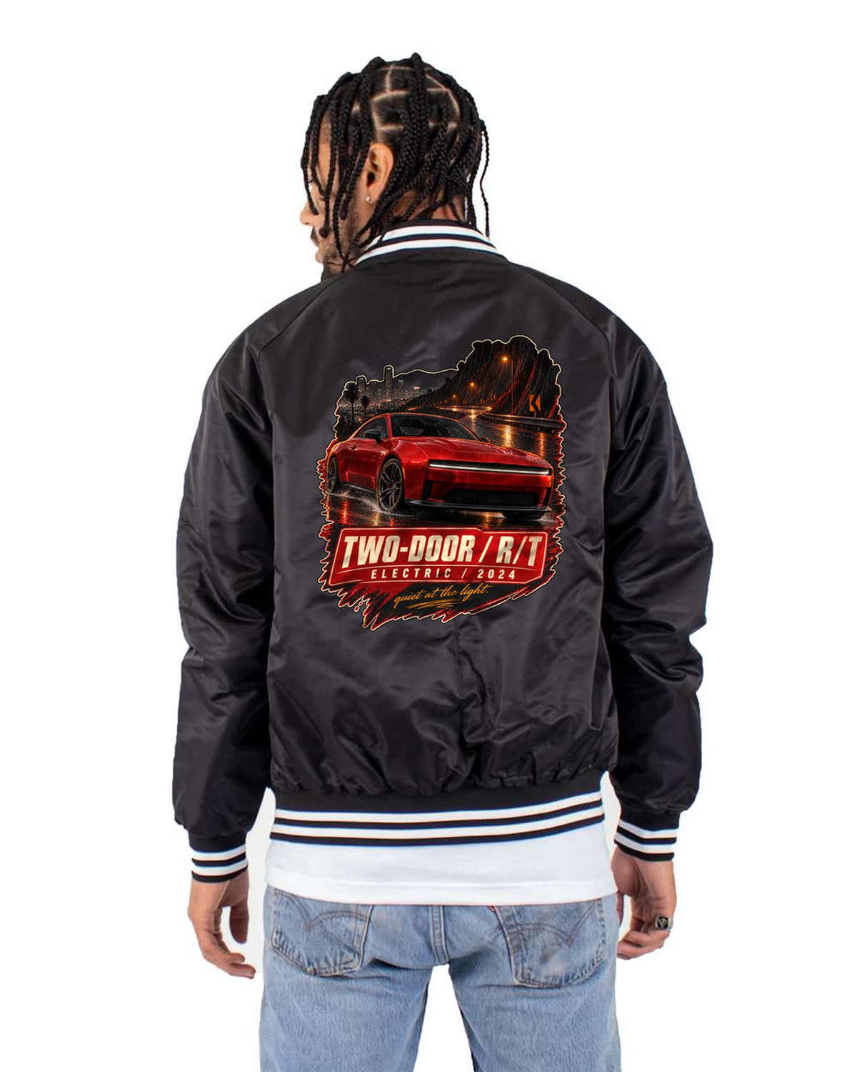 Dodge Charger Daytona R/T 2024 Night Street print Shirt Bomber Jacket Black back