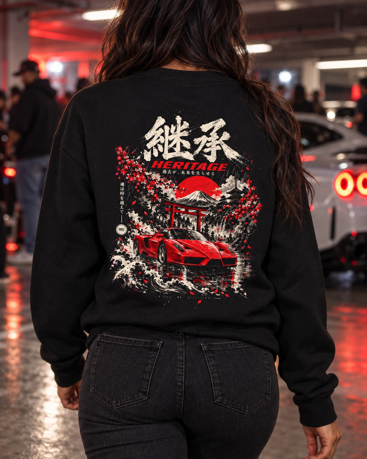 Ferrari Enzo Heritage Shirt, Hoodie & More Crewneck Black worn hero