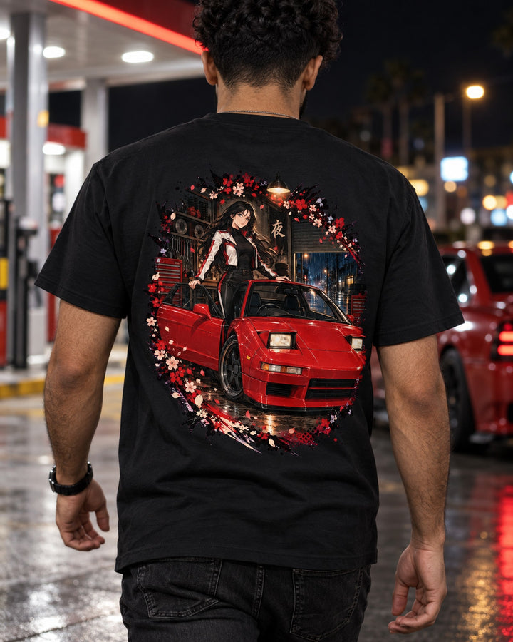 Honda NSX NA1 Anime Girl Shirt, Hoodie & More T-Shirt Black worn hero