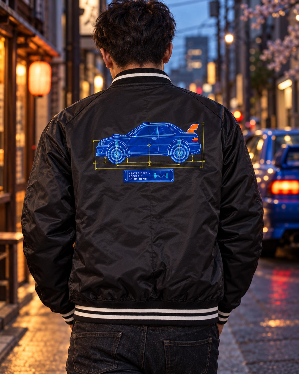 Celica GT-Four ST185 Group A Blueprint Shirt, Rally Car Gift Bomber Jacket Black worn hero