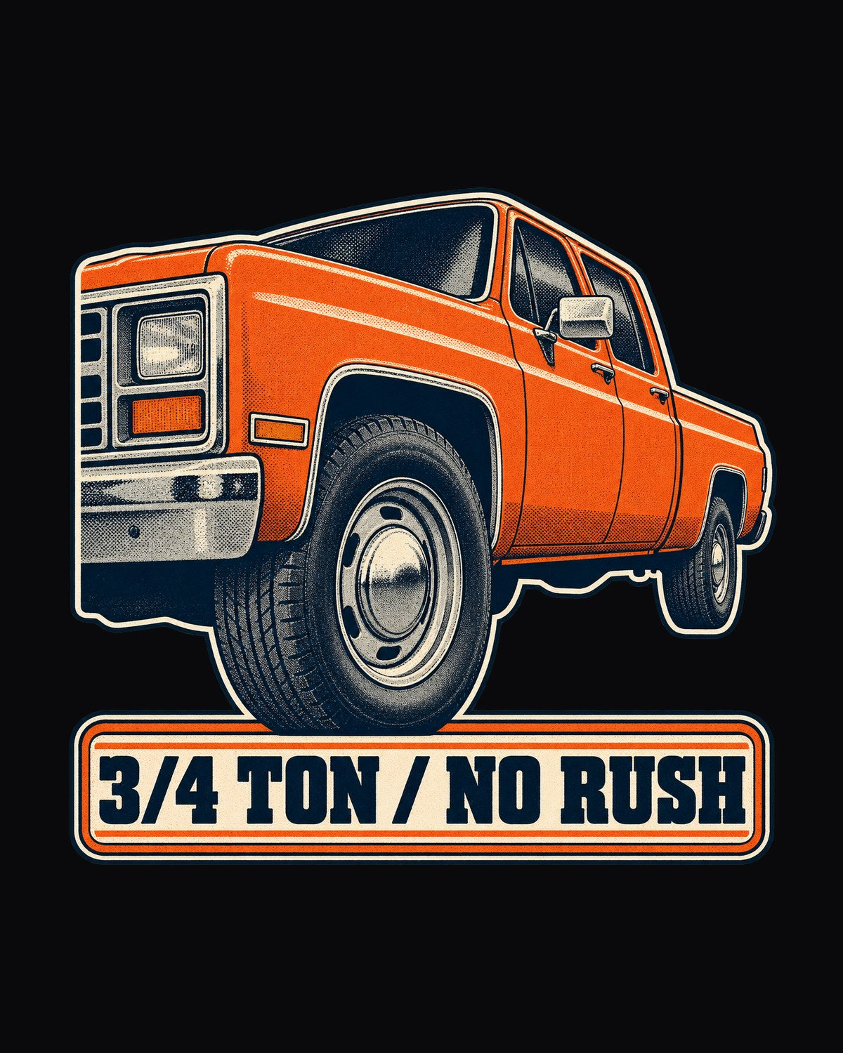 Chevy C20 Squarebody Steelie Wheel Halftone Tee, Truck Guy Gift design only