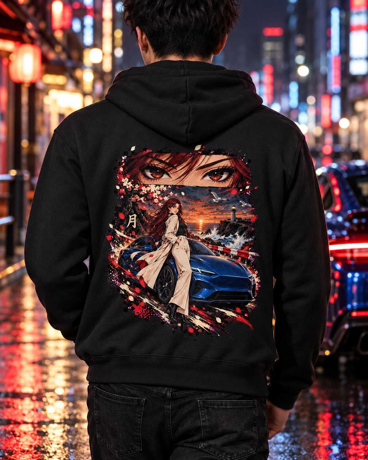 Lucid Air Sapphire Anime Girl Shirt, Hoodie & More Zip Hoodie Black worn hero