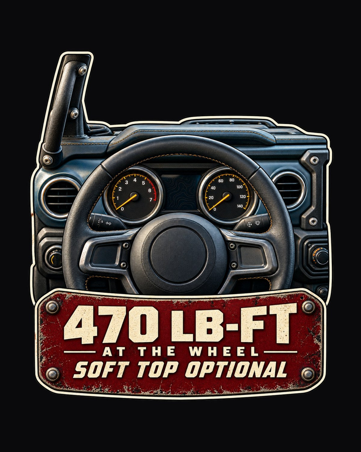 Jeep Wrangler Rubicon 392 Gauge Cluster print Shirt design only