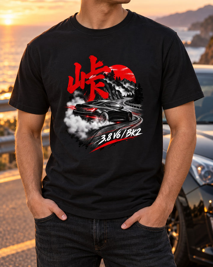 Hyundai Genesis Coupe BK2 3.8 V6 Touge Night Shirt, Japanese 峠 T-Shirt Black worn hero