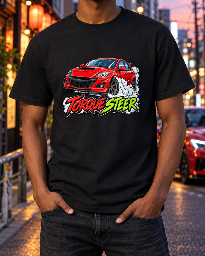 Mazdaspeed Miata NB Turbo Double-Exposure Shirt, 178 HP T-Shirt Black worn hero