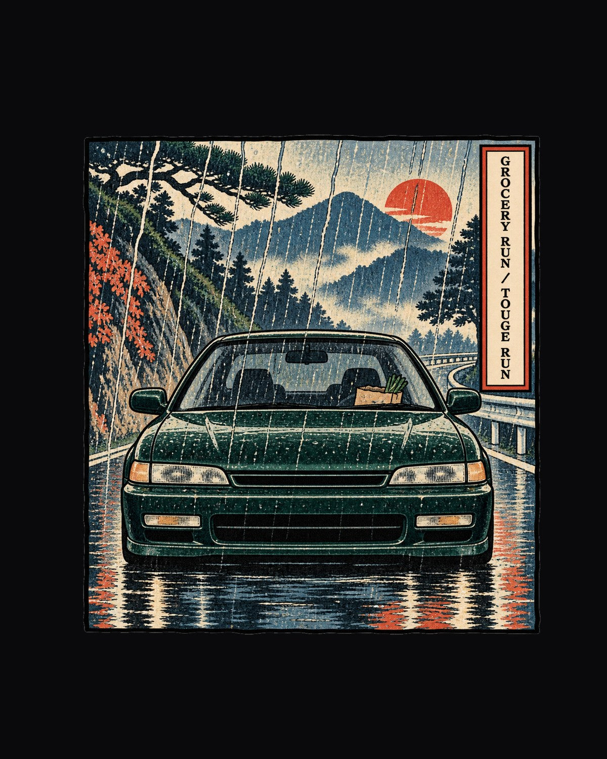 Honda Accord CD6 SiR Ukiyo-e Touge Print Shirt design only