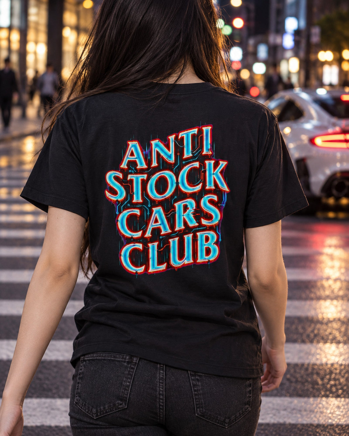Anti Stock Cars Club Neon Cyberpunk Shirt, Hoodie & More T-Shirt Black worn hero