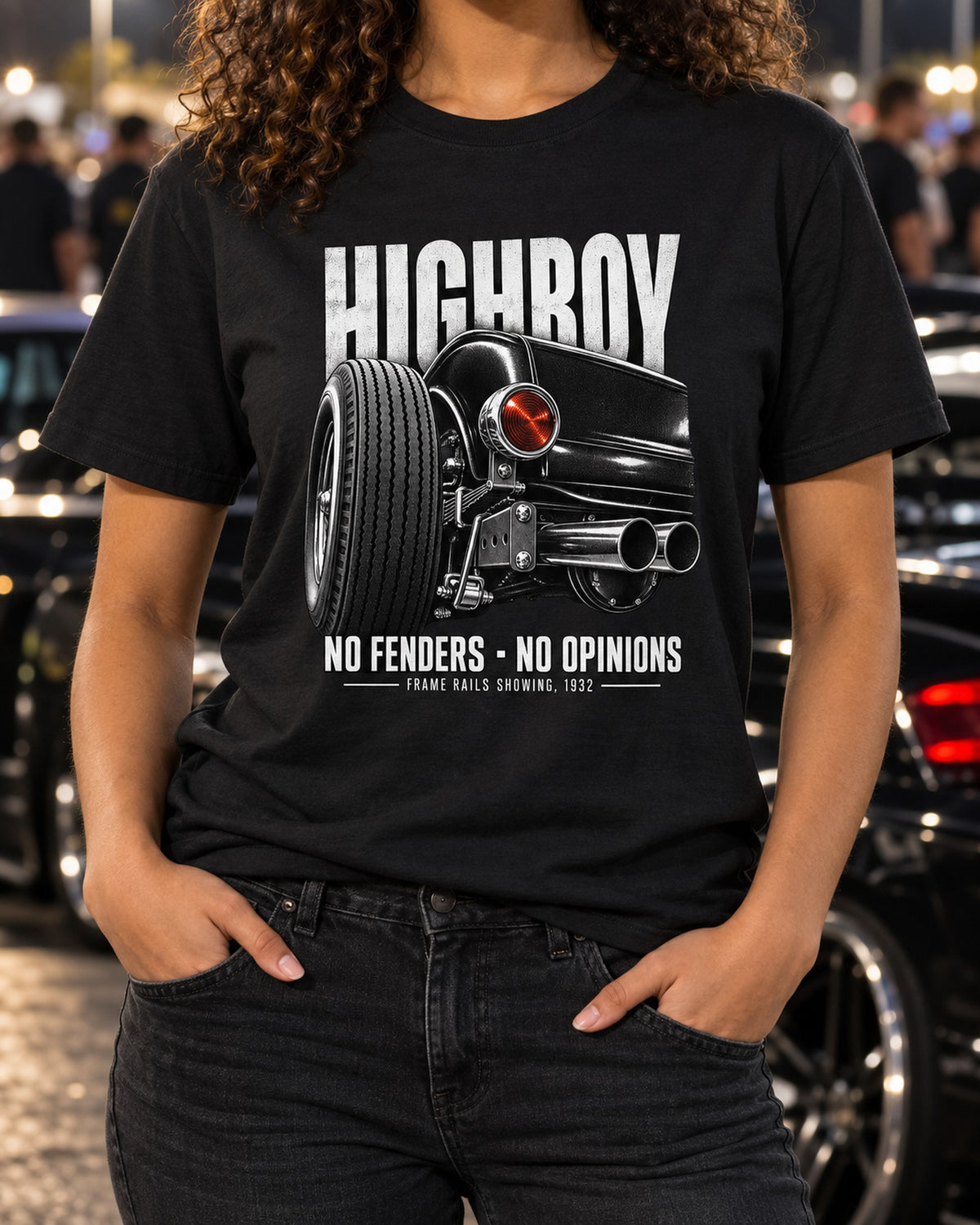 1932 Ford Deuce Highboy Taillight Detail Shirt, Hot Rod Gift T-Shirt Black worn hero